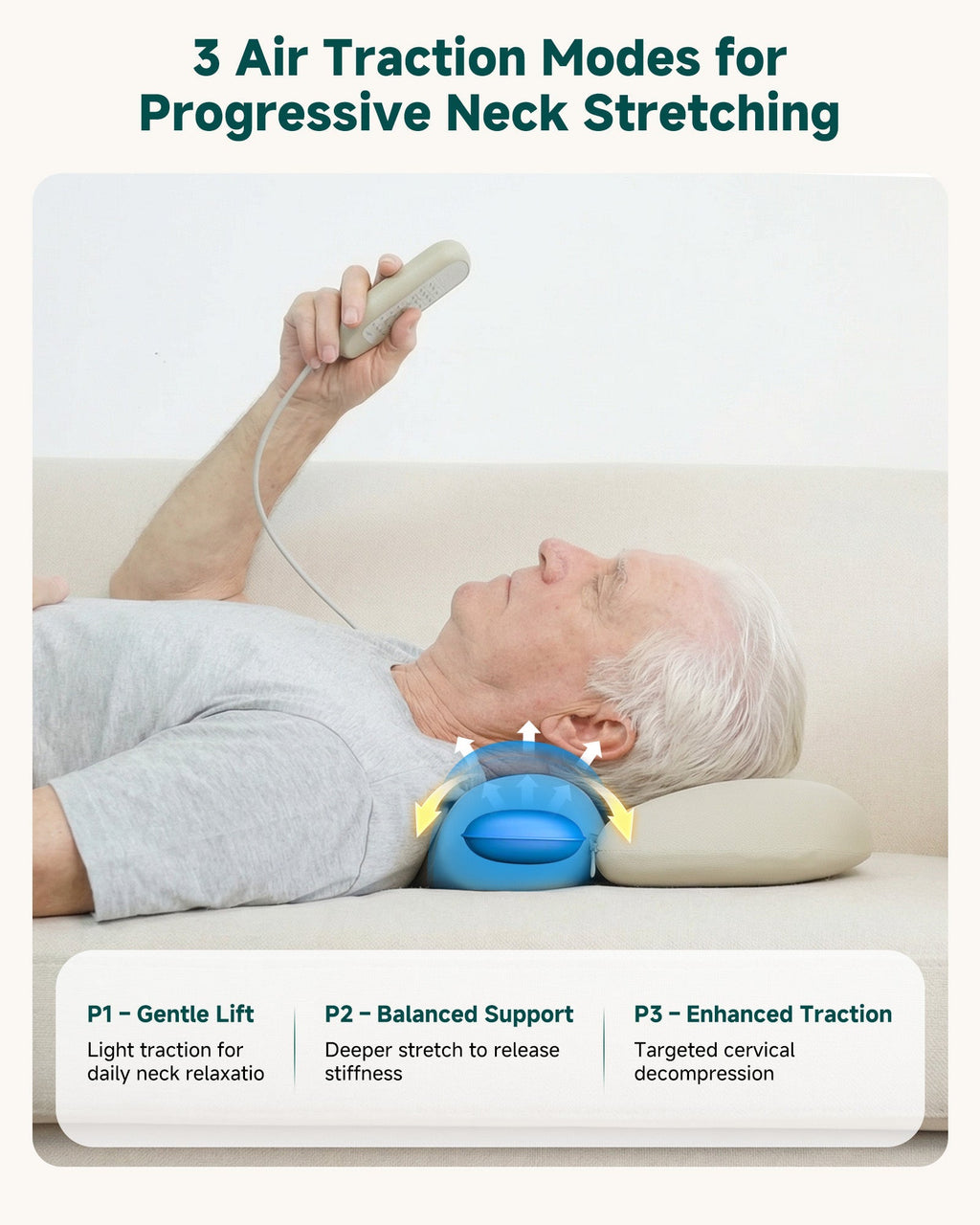 2026 Cordless Neck Massager with Heat, Remote Control Cervical Traction Massage Pillow