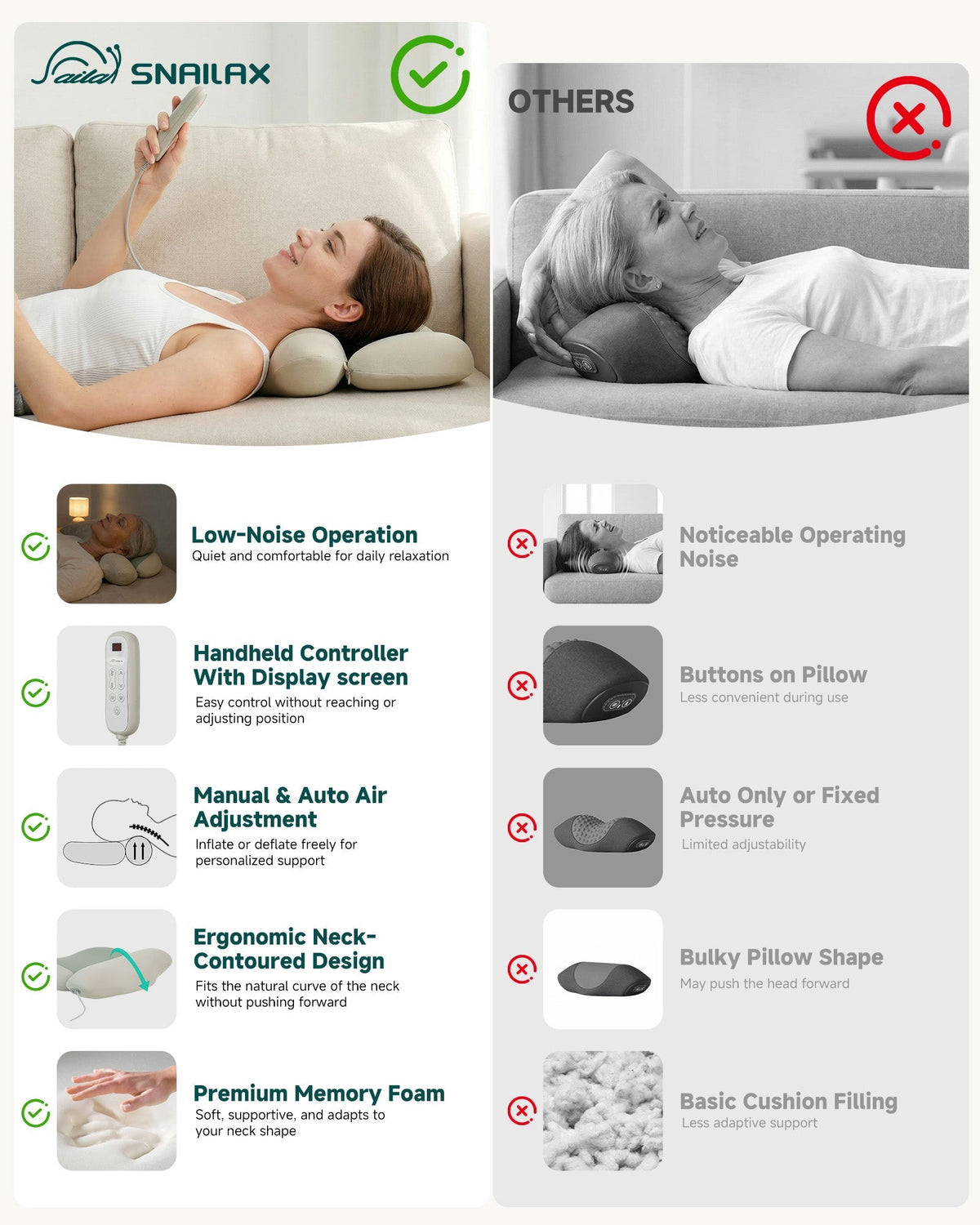 2026 Cordless Neck Massager with Heat, Remote Control Cervical Traction Massage Pillow