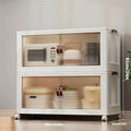 Lidded Storage Bins with Wheels – 2/3/4/5-Tier Dual-Opening Storage Organizer Box with Lid, Large Stackable Storage Container for Books, Kitchen, Bedroom & Closet Organization