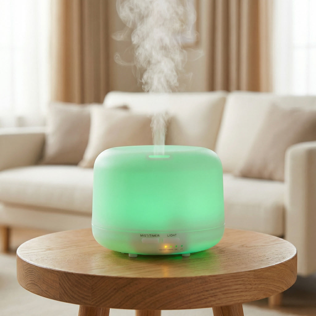 7-Color Ultrasonic Humidifying Essential Oil Diffuser – 350ml, 3 Timer Modes