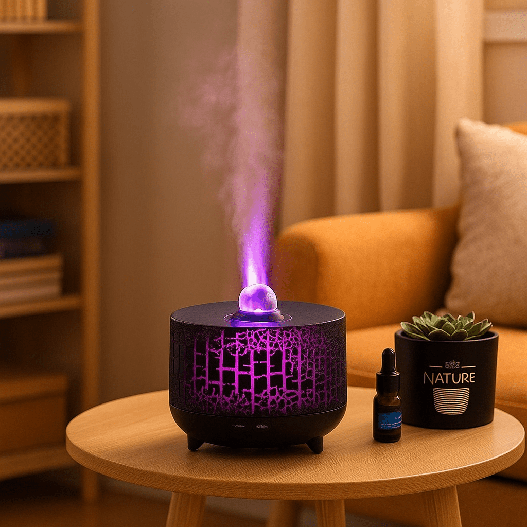 Crystal Ball Ultrasonic Humidifying Essential Oil Diffuser – 250ml, 9 LED Colors, Remote, 380 sq ft Coverage