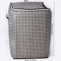 Four-Piece Houndstooth Fabric Storage Box Set with Handles, Double Zippers and Black-and-White Pattern