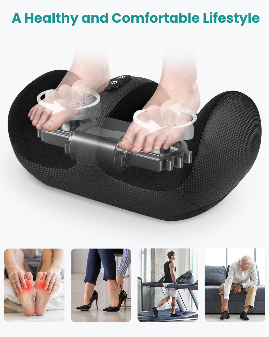 Nekteck Lightweight and Compact Shiatsu Foot Massager with Heat