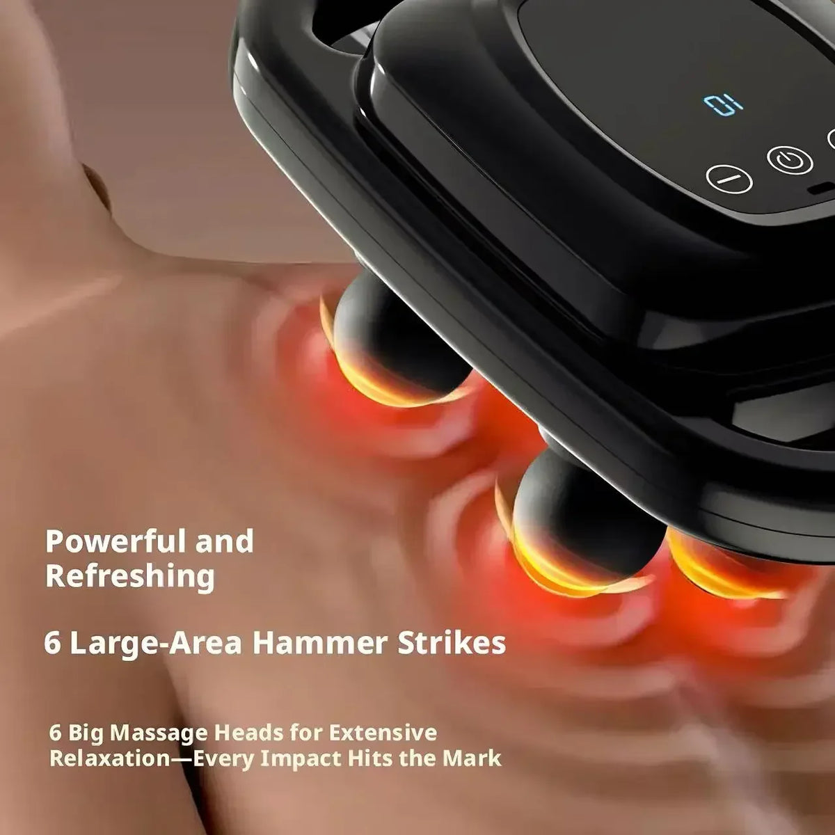 6-Head Percussion Massage Gun | 9 Modes Electric Massager