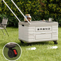 Collapsible Storage Bin with Lid and Handle 7.93Gal Foldable Plastic Crate Stackable Portable Tote Box for Camping Fishing Car RV Office Home Garage