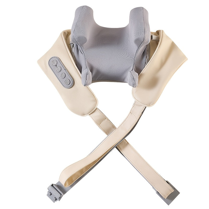 Neck Massager Shiatsu with Heat – 6-Node Deep Kneading Wireless Massager for Neck, Shoulders & Trapezius Muscles | Hands-Free Electric Neck & Shoulder Massager with Heating Function